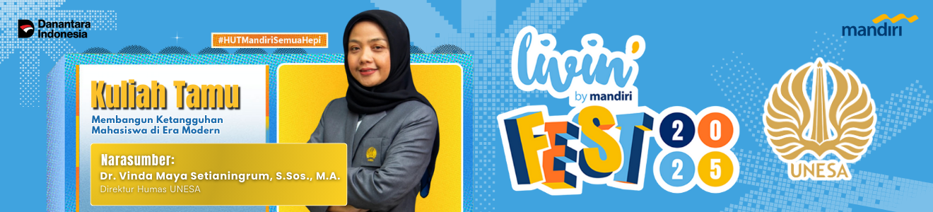 Banner Unesa Event Talkshow x Livin by Mandiri