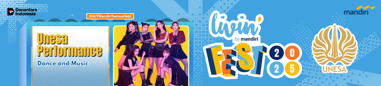 Banner Penampilan Unesa x Livin` by Mandiri
